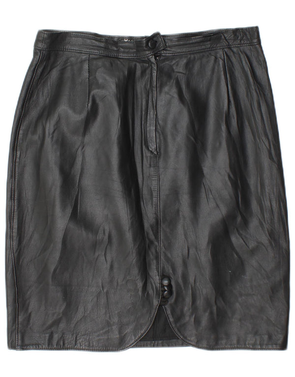 Vintage Γυναικεία Δερμάτινη Φούστα IT 50 XL W32 Μαύρη Δερμάτινη