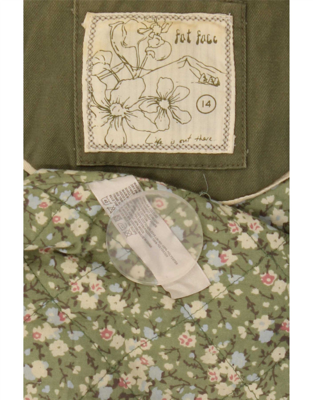 Γυναικείο μπουφάν Parka με κουκούλα Fat Face UK 14 Medium Khaki Cotton