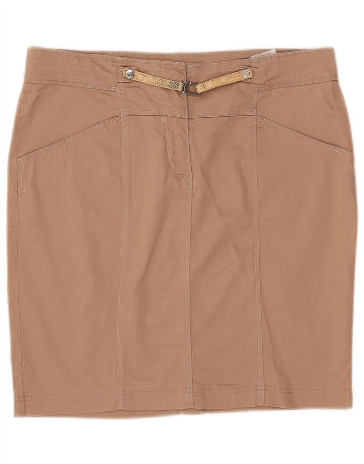 Trussardi Γυναικεία Pencil Φούστα IT 46 Μεγάλη W32 Μπεζ βαμβακερή