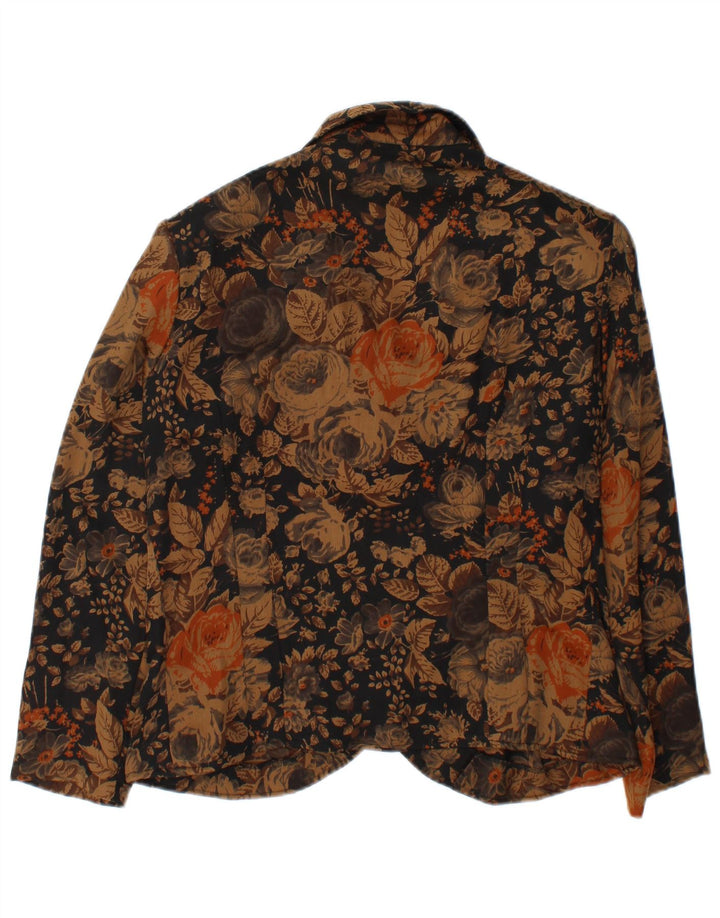 Vintage Γυναικείο Μπλέιζερ Μπουφάν UK 38 Μεσαίο Καφέ Floral
