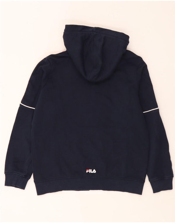 Fila Boys γραφικό πουλόβερ με κουκούλα με φερμουάρ 11-12 ετών Navy Blue Colorblock