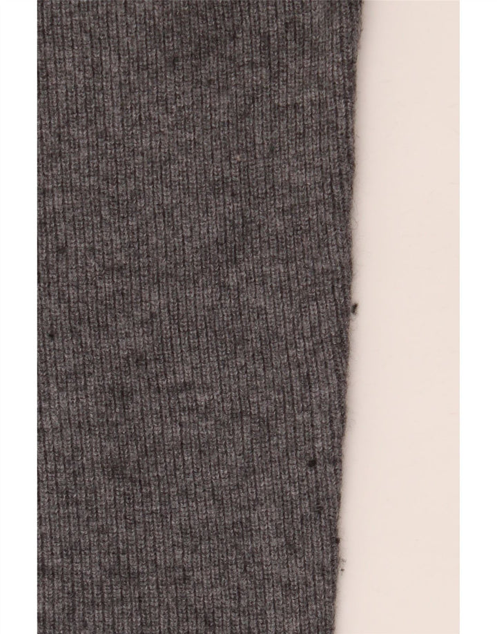 Massimo Dutti Ανδρικό πουλόβερ με λαιμό πόλο με μεσαίο γκρι μαλλί