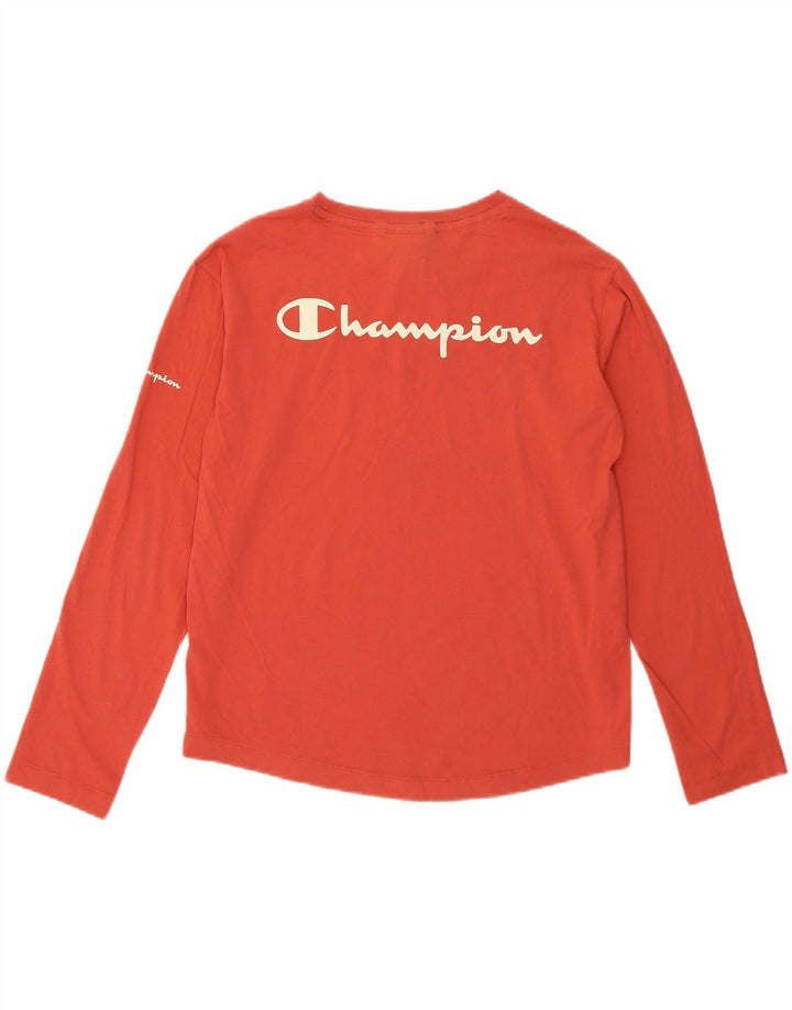 CHAMPION Womens Graphic Top Long Sleeve UK 14 Medium Red Cotton Vintage Champion and Second-Hand Champion from Messina Hembry 