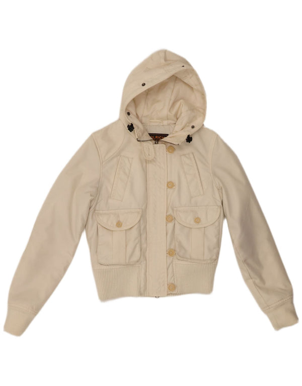 Woolrich Γυναικείο Bomber Jacket UK 10 Small Off White Nylon