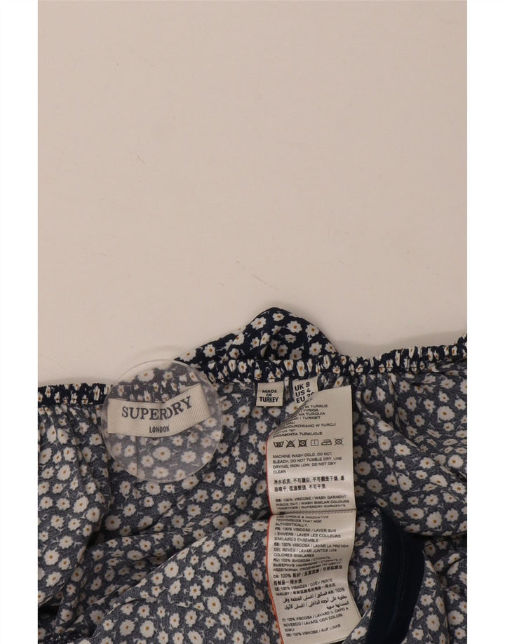 Γυναικείο Playsuit UK 8 SUPERDRY Small Navy Blue Floral Viscose