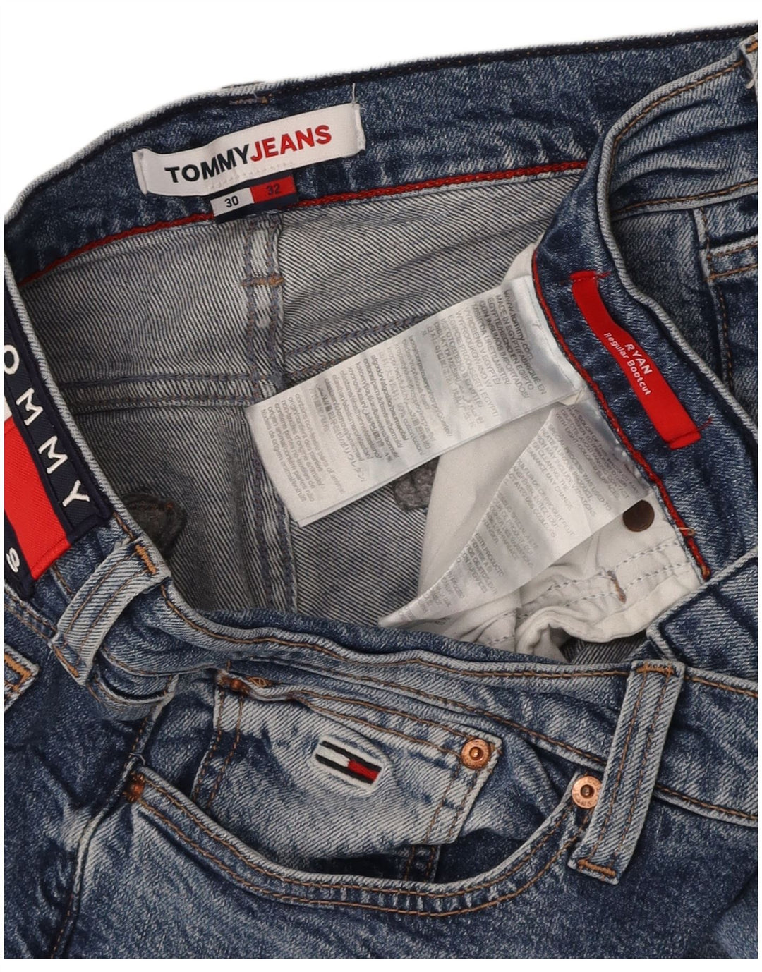 TOMMY HILFIGER Womens Ryan Regular Bootcut Jeans W30 L32 Blue Cotton