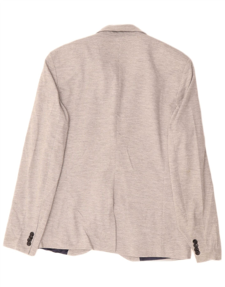 Zara Ανδρικό μπουφάν blazer 2 κουμπιών UK 42 XL Grey Polyester