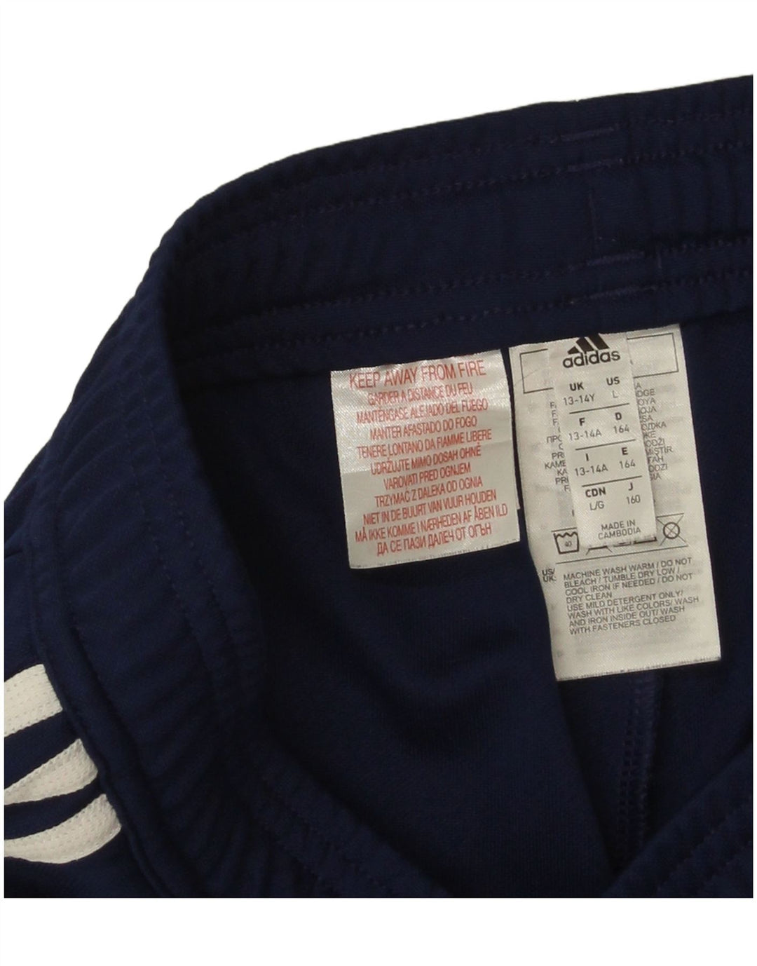 Παντελόνι αθλητικής φόρμας Adidas Boys 13-14 Years Navy Blue Polyester