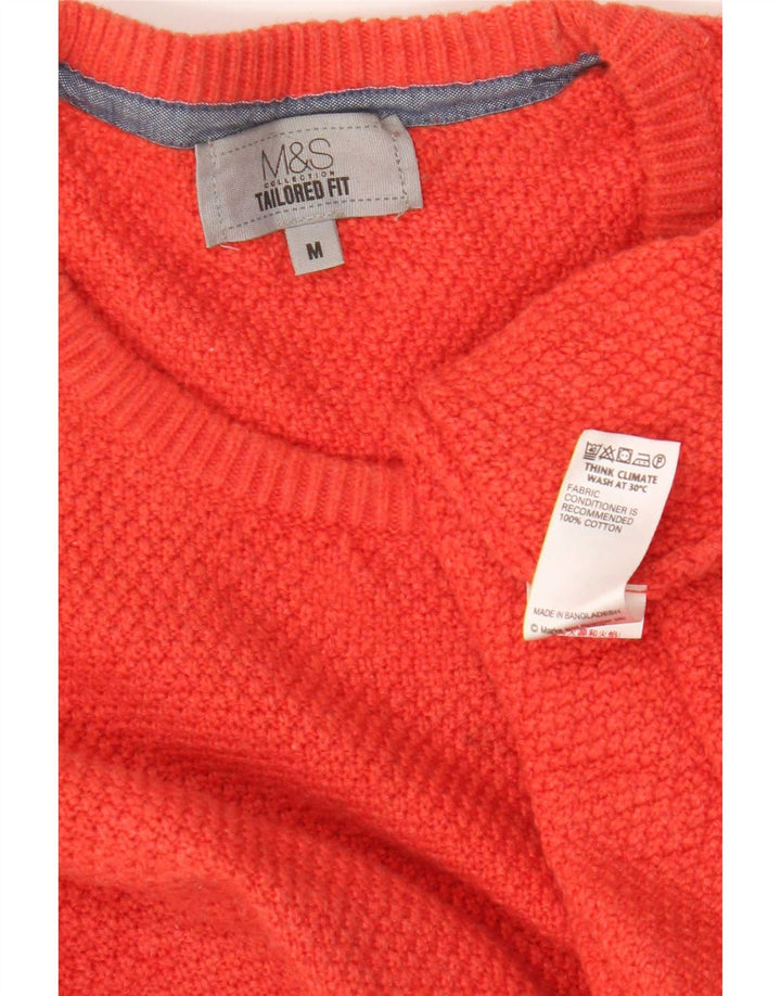 Ανδρικό πουλόβερ Marks & Spencer Tailored Fit Crew Neck Jumper Μεσαίο κόκκινο