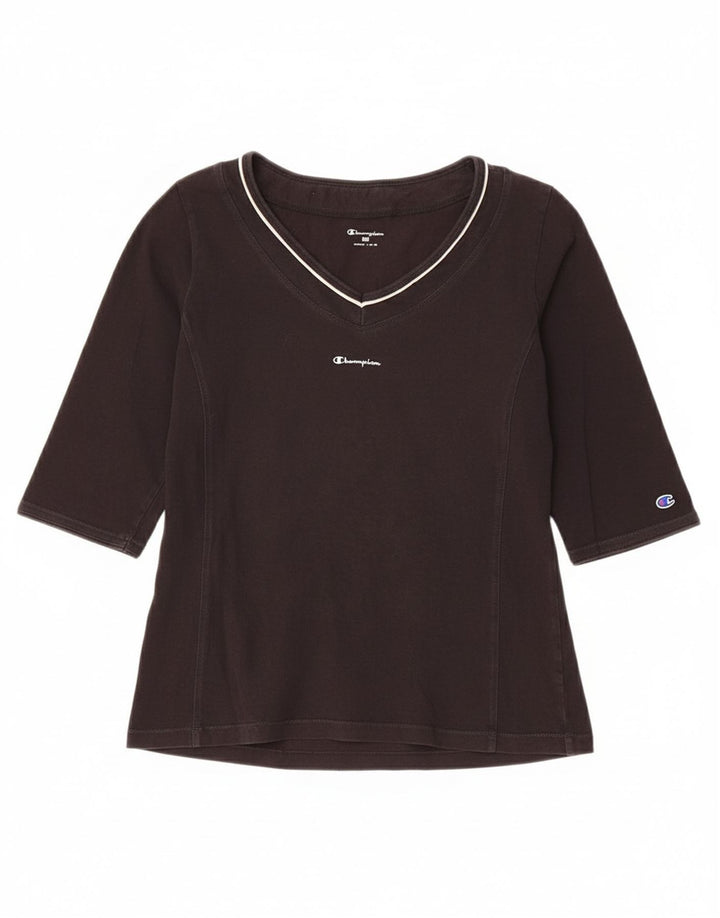CHAMPION Womens Top 3/4 Sleeve UK 14 Large Black