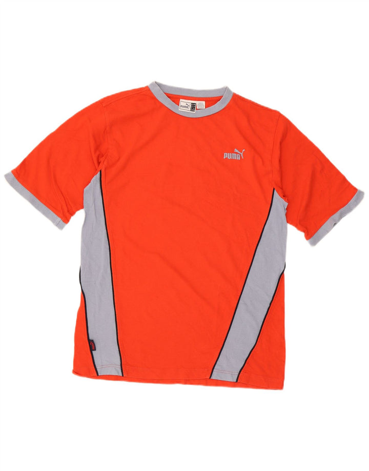 Puma Boys T-Shirt Top 15-16 Years Orange Colourblock