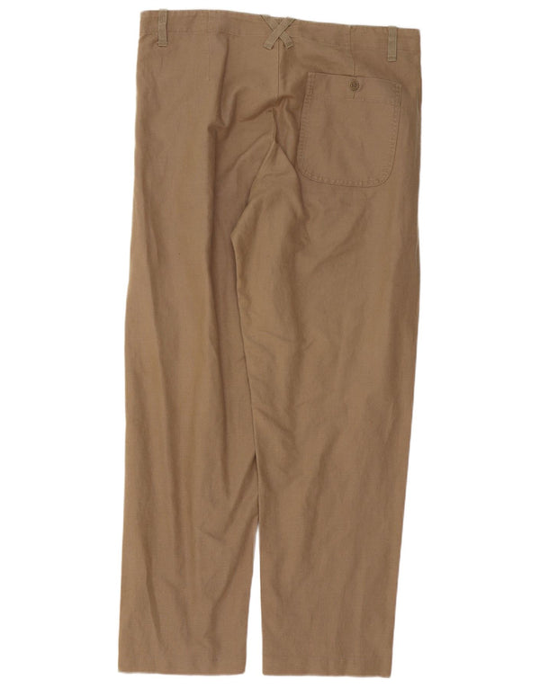 Benetton Ανδρικό ίσιο παντελόνι Chino IT 50 Large W36 L30 Καφέ Λινό