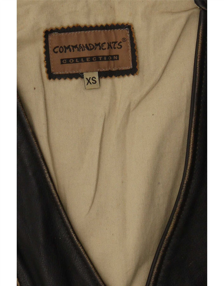 Vintage Ανδρικό Δερμάτινο Γιλέκο XS Μαύρο