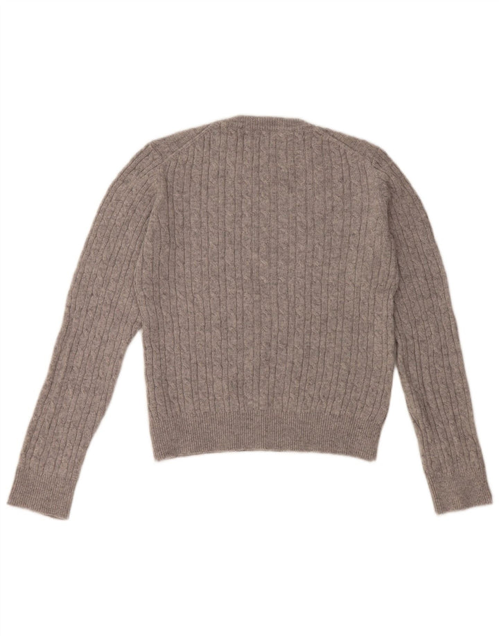 Γυναικείο πουλόβερ με λαιμόκοψη JACK WILLS Crop Crop UK 12 μεσαίο γκρι μαλλί
