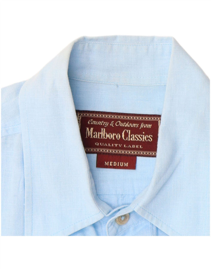 Ανδρικό κοντομάνικο πουκάμισο Marlboro Classics μπλε μεσαίο