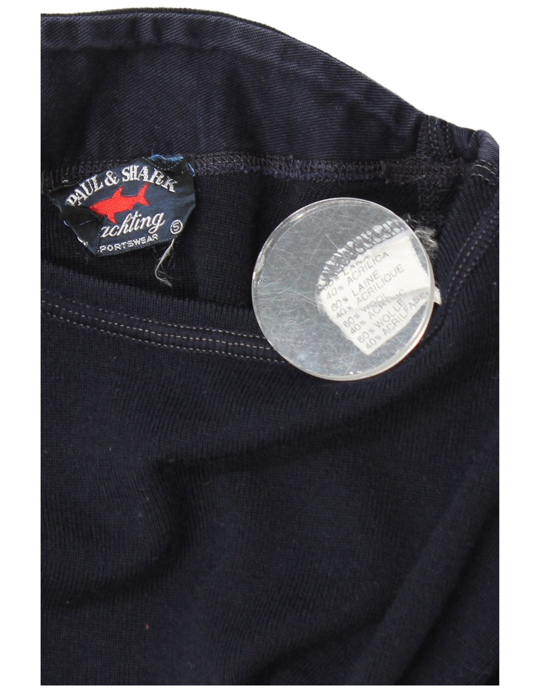 Ανδρικό πουλόβερ Paul & Shark Boat Neck Jumper Medium Navy Blue Wool