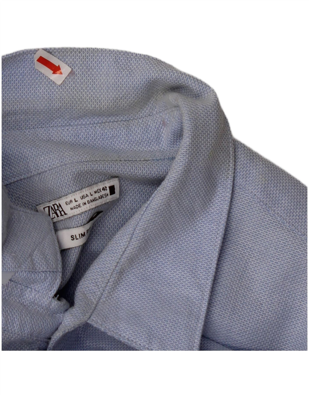 Ανδρικό πουκάμισο ZARA Slim Fit μεγάλο μπλε βαμβακερό