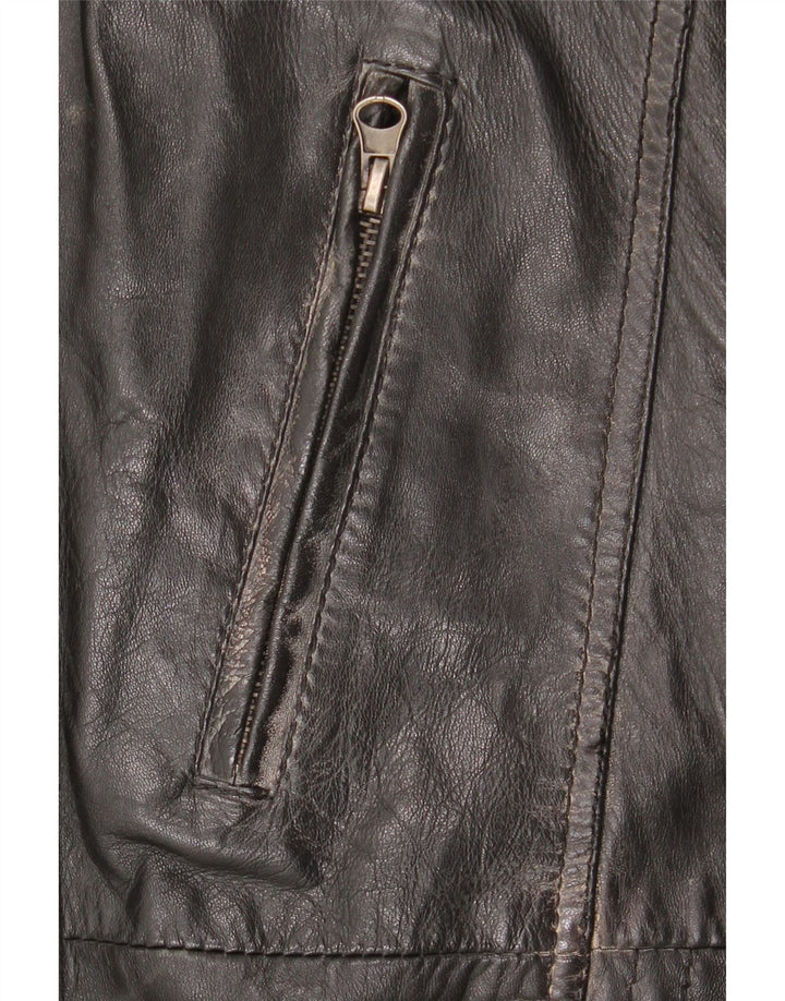 Vintage Ανδρικό Δερμάτινο Μπουφάν UK 42 XL Μαύρο Δερμάτινο