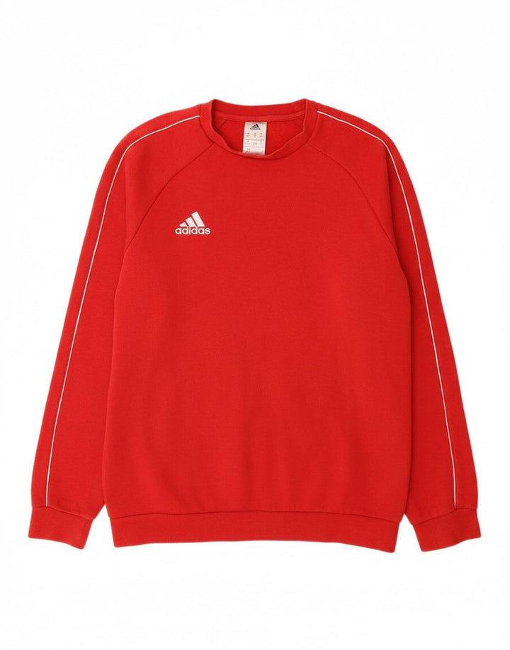 ADIDAS Φούτερ αγοριών Jumper 15-16 ετών Κόκκινο βαμβακερό