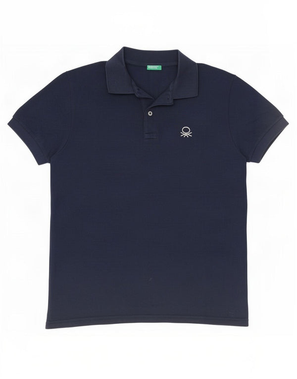 Benetton Boys Polo πουκάμισο 13-14 ετών 3XL Navy Blue Cotton