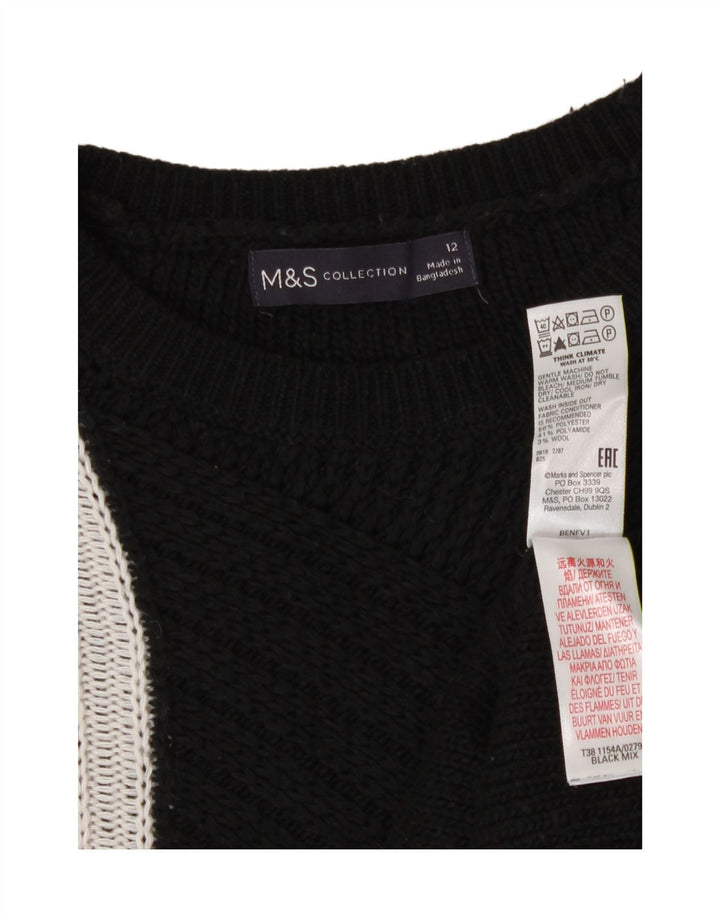 Marks & Spencer Γυναικείο πουλόβερ με λαιμόκοψη UK 12 Medium Black