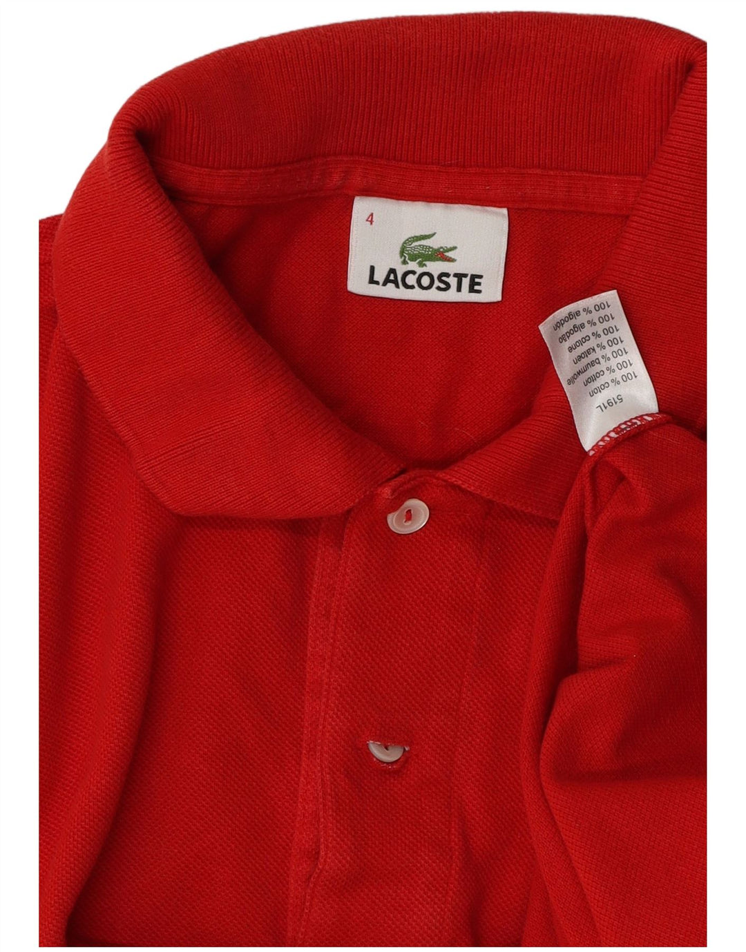 Ανδρικό πουκάμισο πόλο Lacoste Νούμερο 4 Μεσαίο κόκκινο βαμβακερό