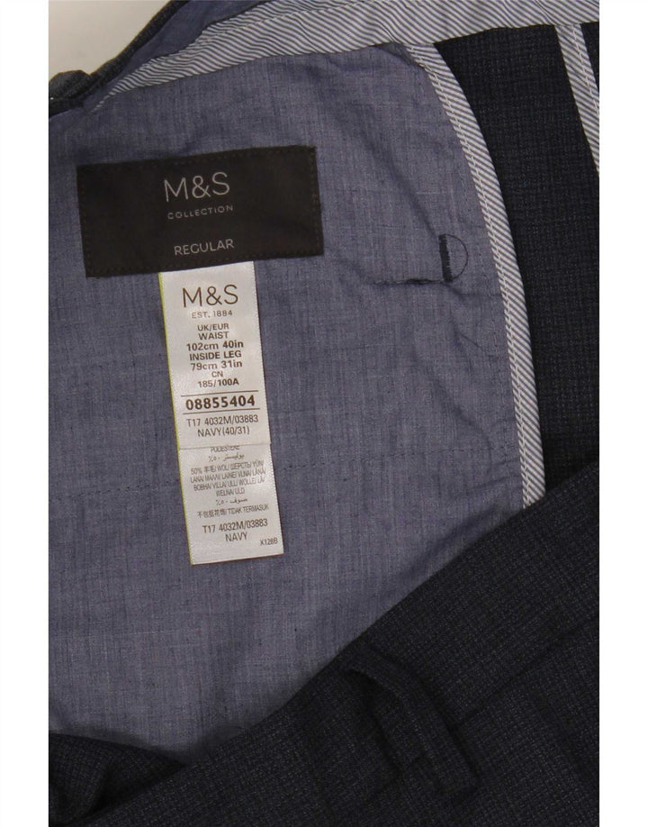 Marks & Spencer Ανδρικό ίσιο κανονικό παντελόνι W40 L31 Navy Blue