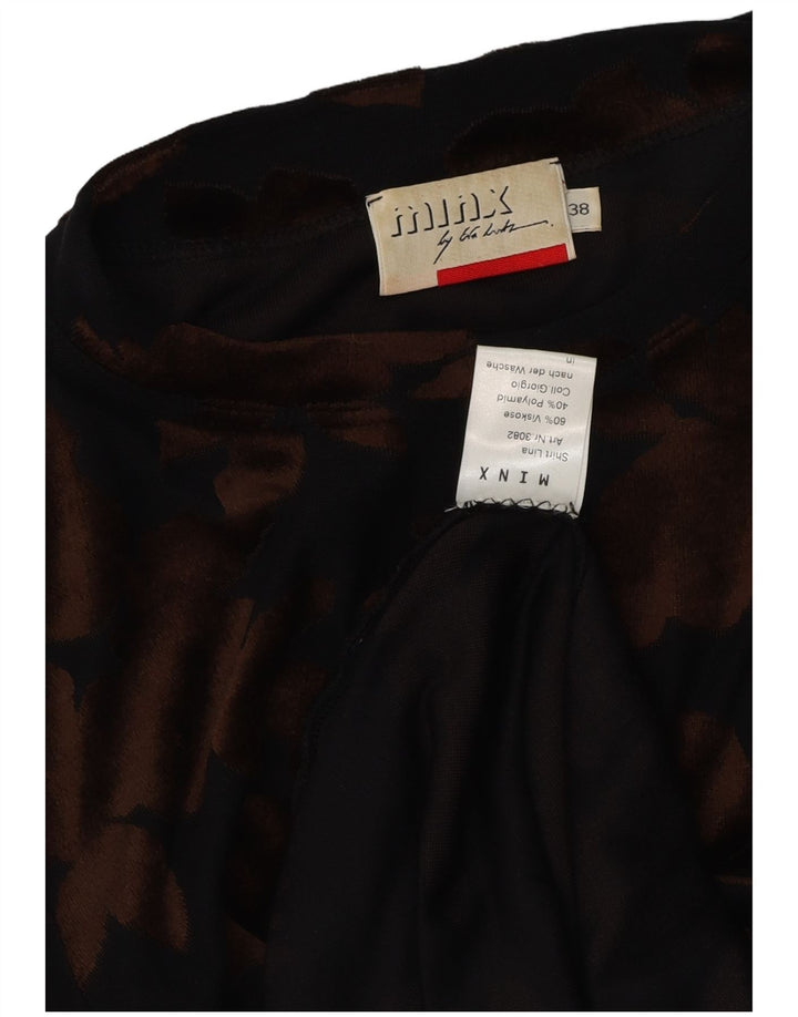 MINX BY EVA LUTZ Γυναικείο βελούδινο τοπ μακρυμάνικο EU 38 Μεσαίο μαύρο φλοράλ