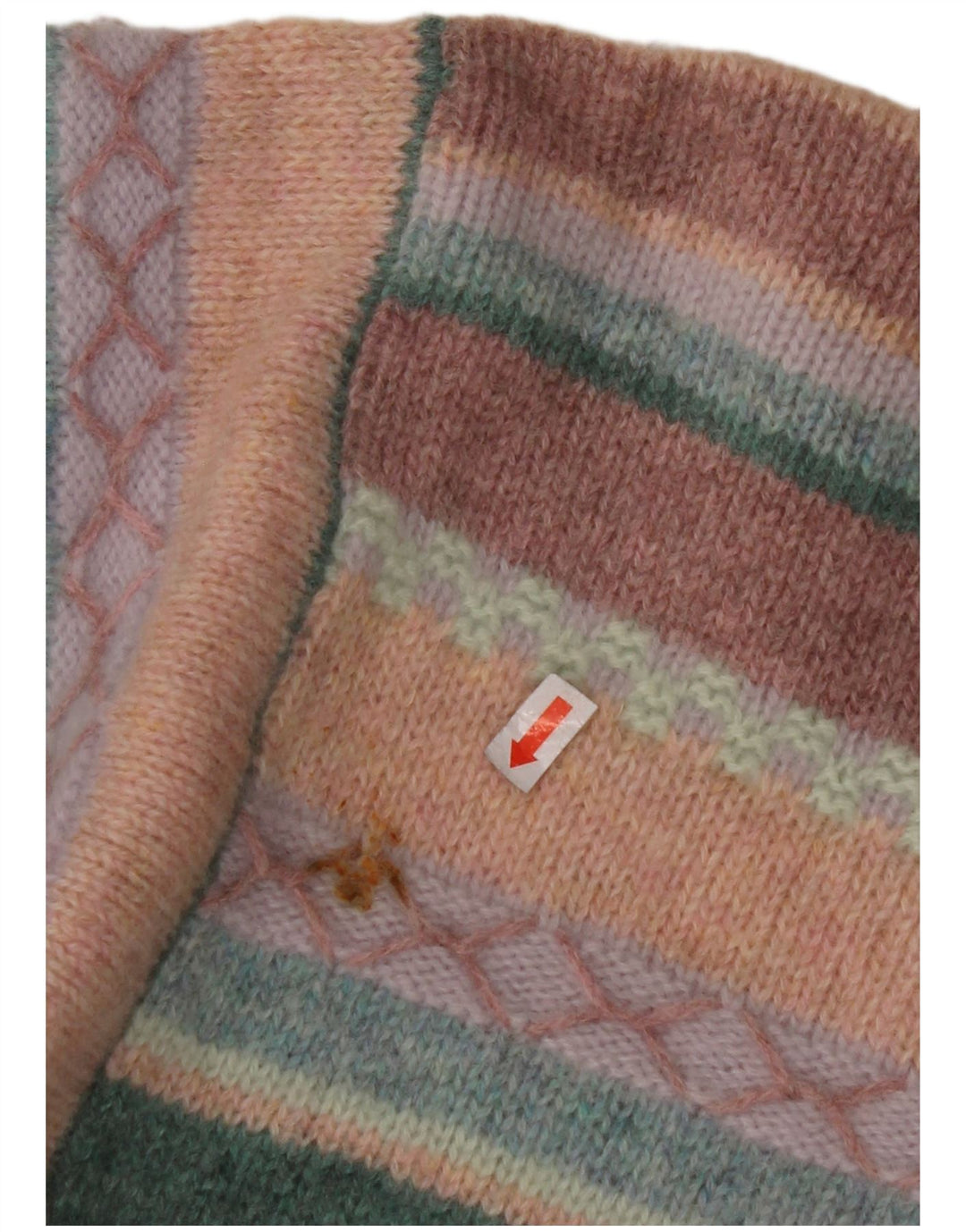 Γυναικείο πουλόβερ BENETTON Crew Neck Jumper UK 16 Μεγάλο πολύχρωμο ριγέ