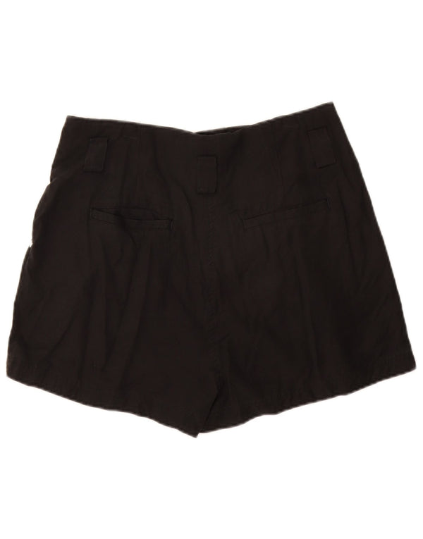 SUPERDRY Womens High Waist Chino Shorts UK 10 Small W28  Black Lyocell