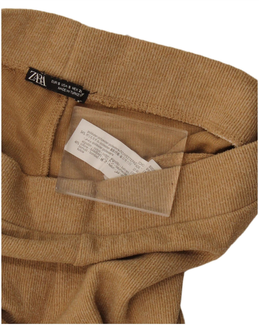 Zara Γυναικεία φόρμα παντελόνι UK 10 Small Beige Polyester