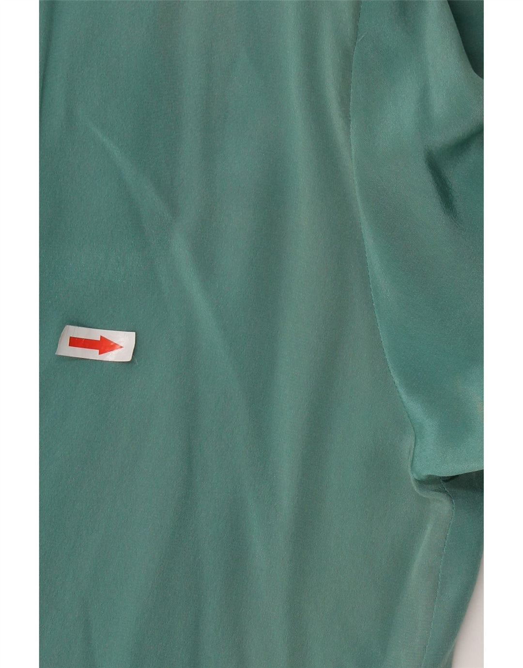 VINTAGE Γυναικεία Μπροστινή Γραβάτα Μακρυμάνικη Μπλούζα Μπλούζα UK 16 Large Green Silk