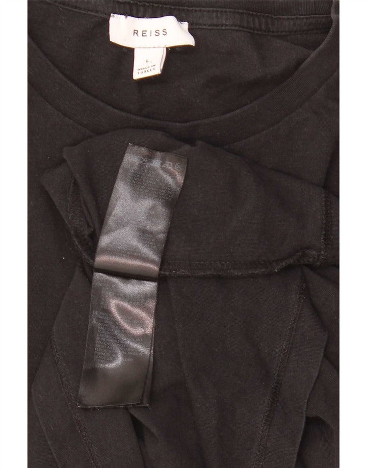 Ανδρικό T-Shirt Reiss Top μεγάλο μαύρο βαμβακερό