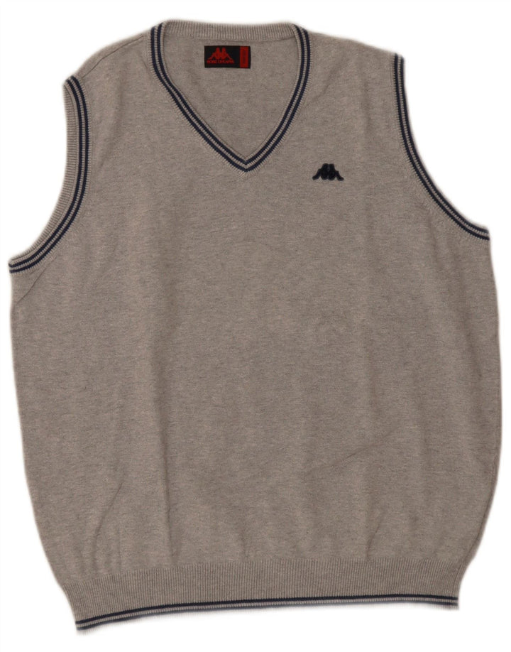 Ανδρικό γιλέκο Kappa Tank Top Βαμβακερό μεσαίο γκρι με φλύκταινες