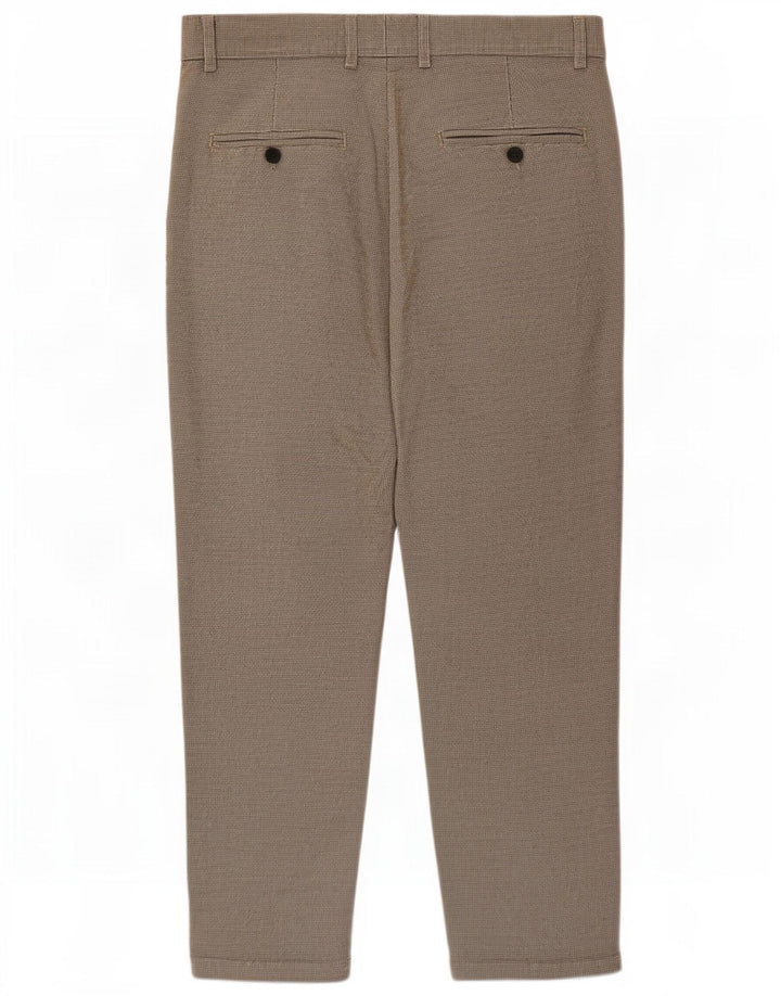 Zara Ανδρικό παντελόνι Chino Crop Medium W31 L24 Καφέ Houndstooth