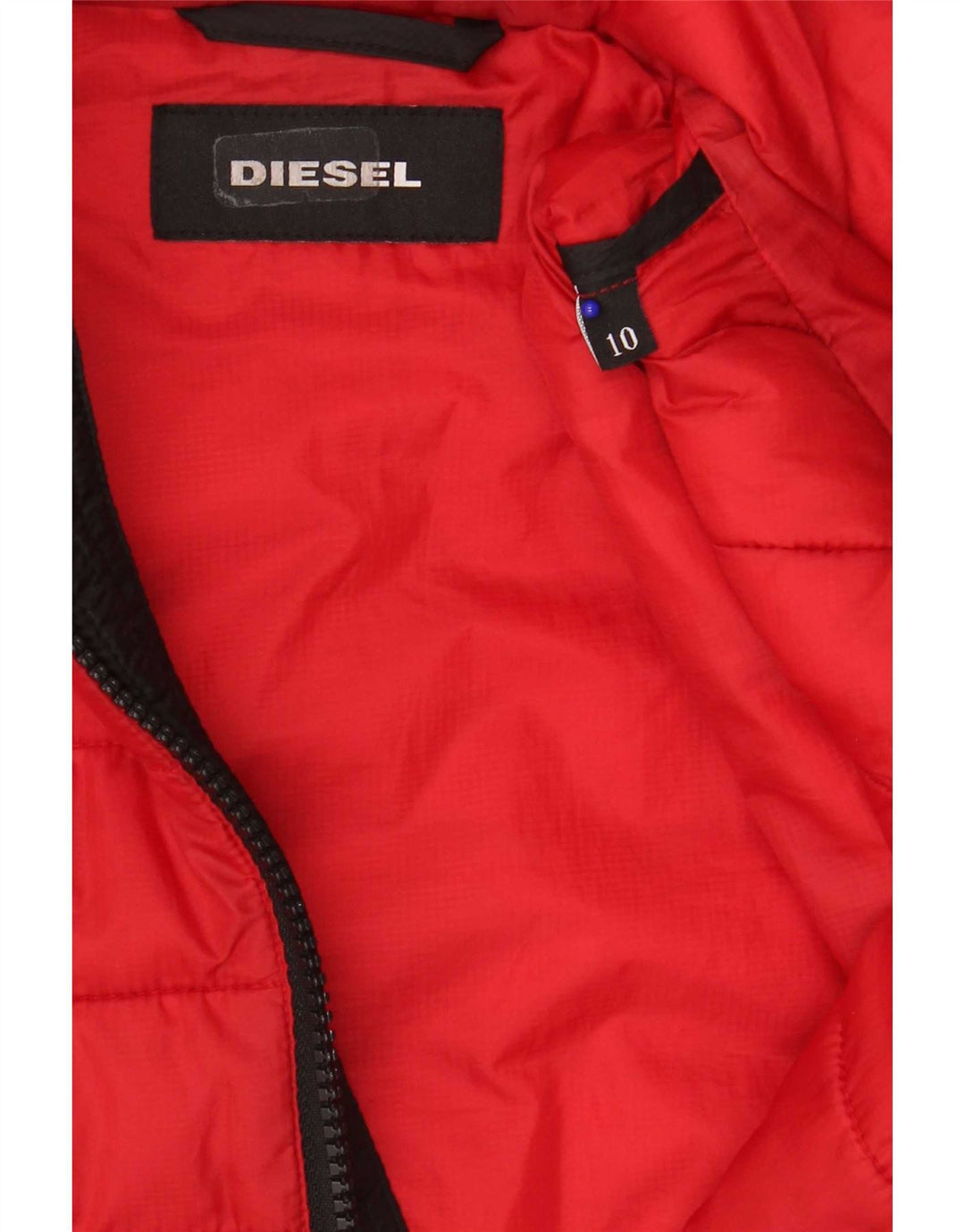 Μπουφάν Diesel Boys με κουκούλα με επένδυση 9-10 ετών Κόκκινο πολυεστέρας