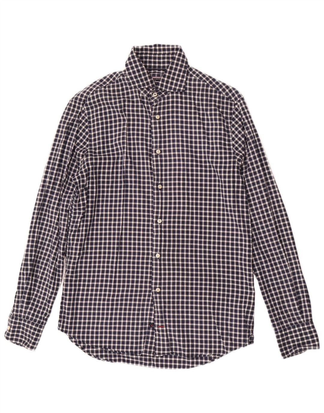 Ανδρικό πουκάμισο Tommy Hilfiger, Μέγεθος 38 15, Μεσαίο Navy Blue Gingham Cotton