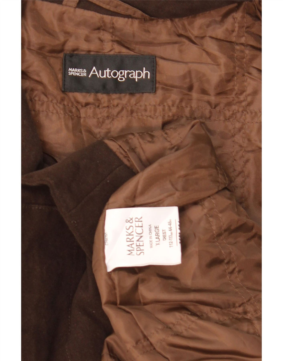 Marks & Spencer Ανδρικό μπουφάν Autograph Bomber UK 42 XL Καφέ βαμβακερό