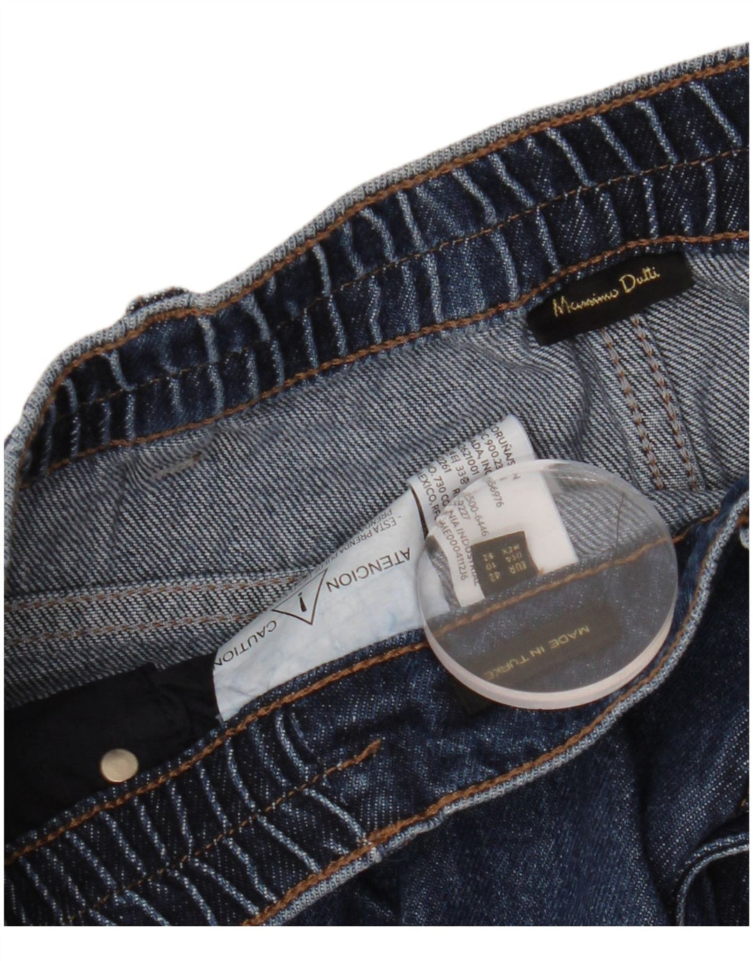 Massimo Dutti Γυναικεία Crop ψηλόμεσα φαρδύ τζιν EU 42 Large W34 L26 Blue