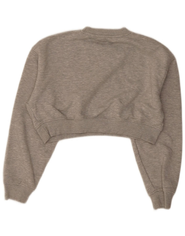Zara Γυναικεία φούτερ Crop Jumper UK 14 Medium Grey Polyester