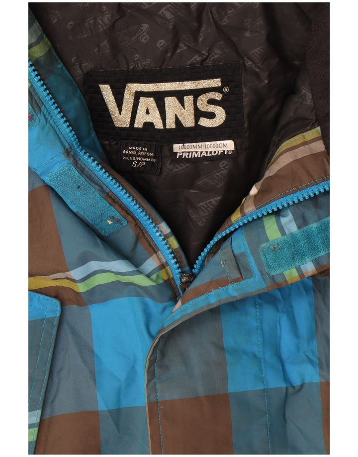 Vans Ανδρικό μπουφάν με κουκούλα αντιανεμικό UK 36 Small Blue Check Polyester