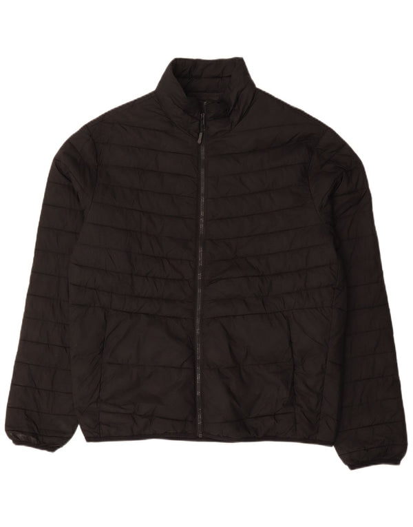 Jack & Jones Ανδρικό μπουφάν με επένδυση UK 40 μεγάλο μαύρο πολυεστέρα