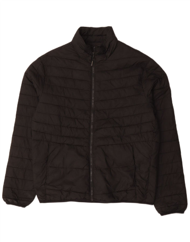 Jack & Jones Ανδρικό μπουφάν με επένδυση UK 40 μεγάλο μαύρο πολυεστέρα