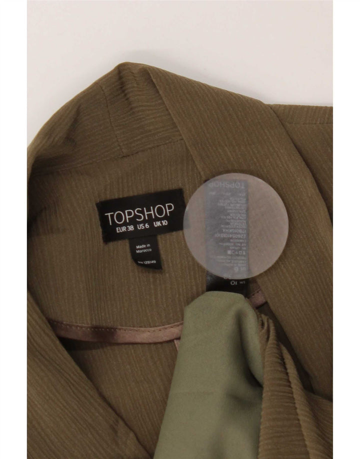 Topshop Γυναικείο μπουφάν μπλέιζερ μεγάλου μεγέθους με 1 κουμπί UK 10 μικρές ρίγες χακί