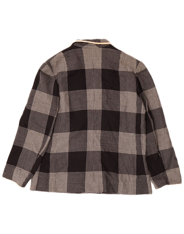 Vintage γυναικείο διπλό μπουφάν Blazer UK 14 Medium Black Houndstooth