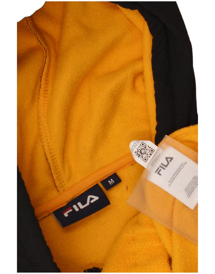 Fila Ανδρικό γραφικό κουκούλα Fleece Jumper Μεσαίου κίτρινου χρώματος πολυεστέρας