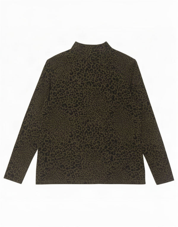 Marks & Spencer Γυναικείο τοπ μακρυμάνικο UK 16 Large Green Animal Print