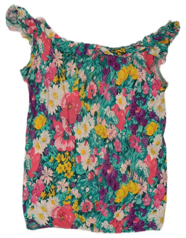 Zara Womens Off Shoulder Top 10 Μικρές πολύχρωμες φλοράλ βισκόζη
