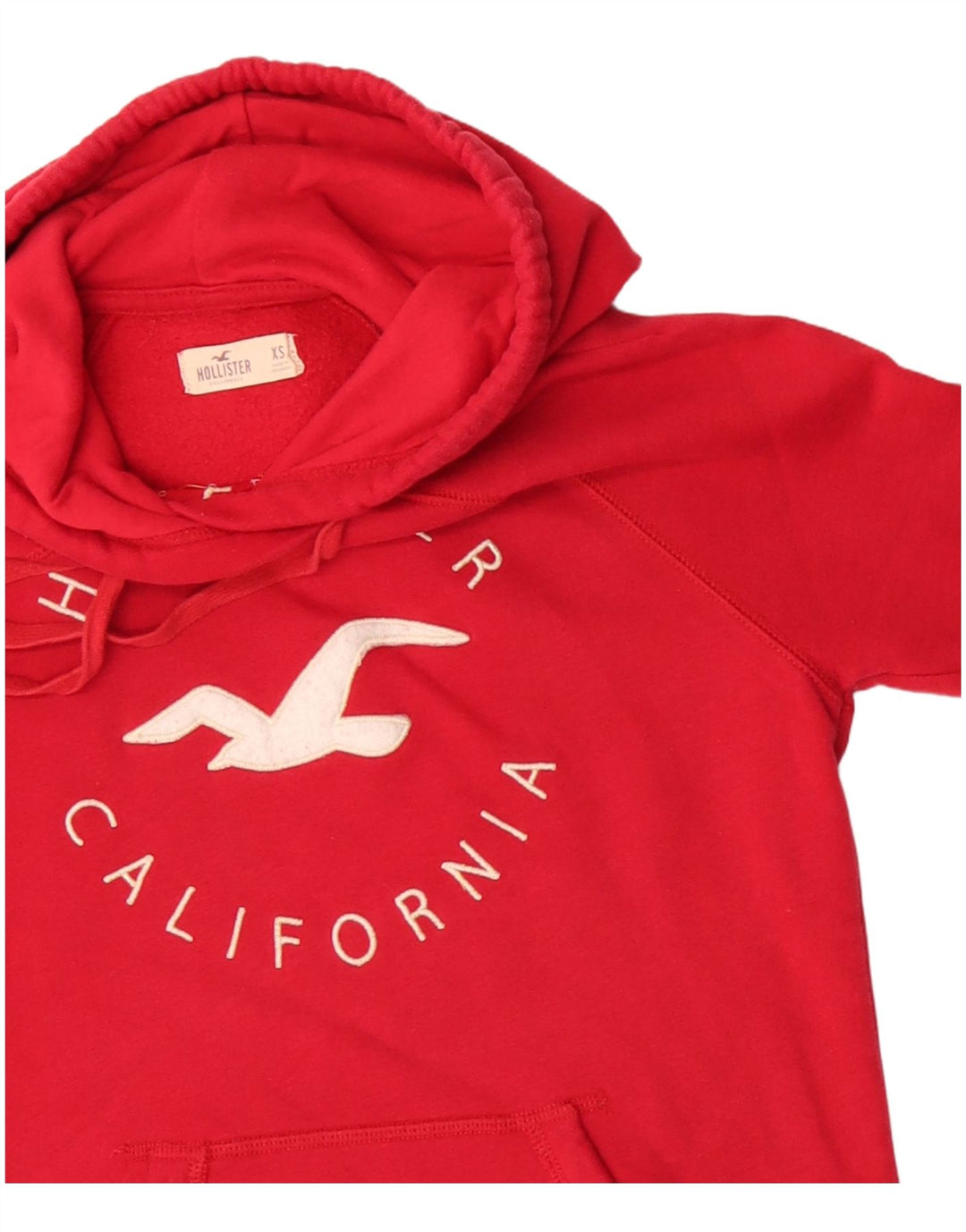 HOLLISTER Γυναικείο Γραφικό Hoodie Jumper UK 6 XS Red Cotton