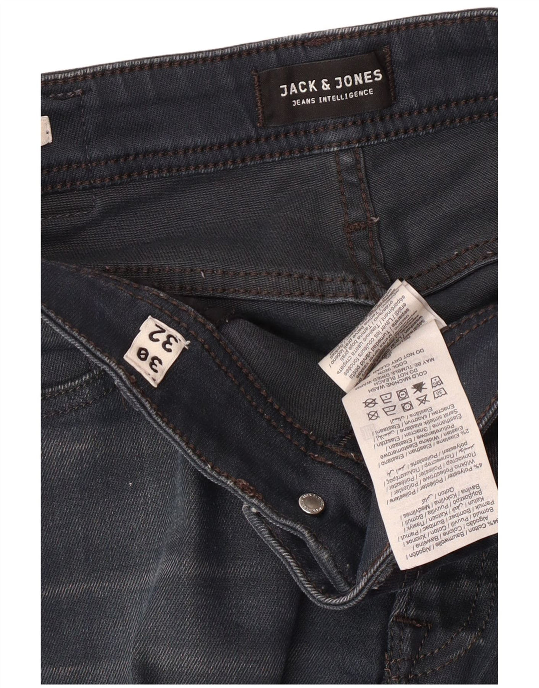 JACK & JONES Ανδρικό τζιν Clark Straight W30 L29 Navy Blue Cotton